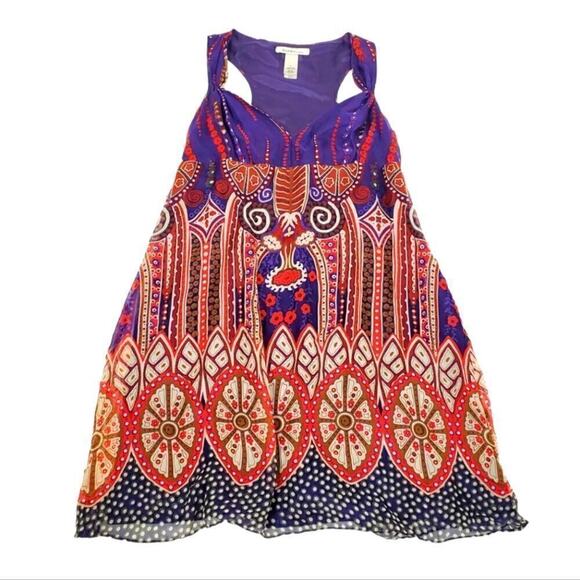 Laundry by Design Silk Boho Mini Dress - Picture 1 of 8